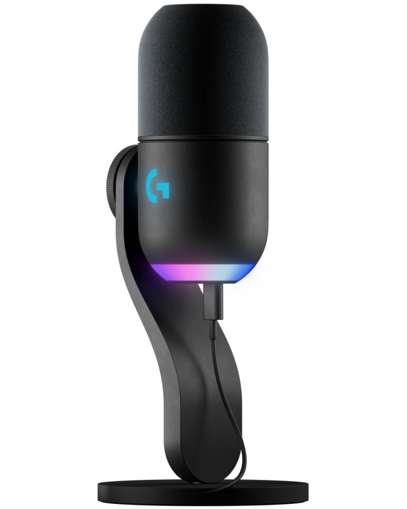 Настолен динамичен микрофон Logitech Yeti GX Настолен динамичен микрофон Logitech Yeti GX - 60 Hz - 18.5 kHz, LIGHTSYNC RGB, USB, 2 m кабел -