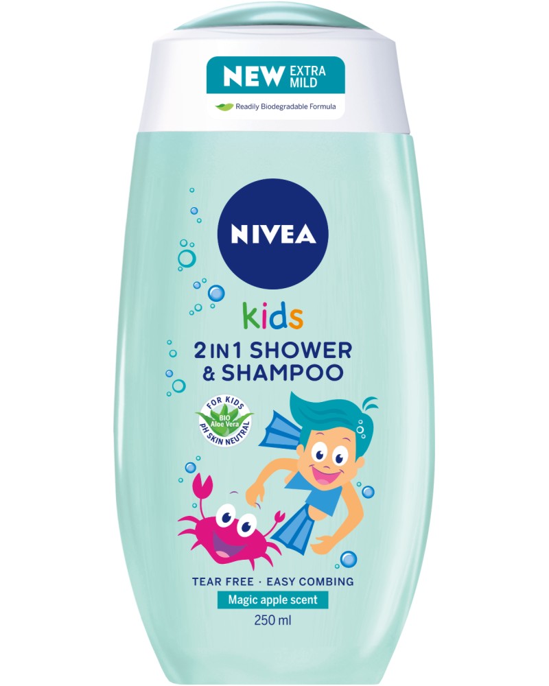 Nivea Kids 2 in 1 Shower & Shampoo -      2  1   Nivea Kids - 