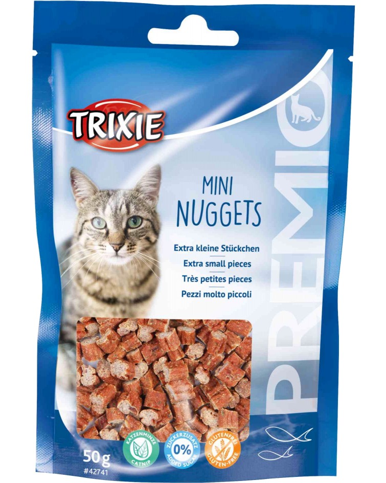 Мини лакоства за котки Trixie Premio Trainer Snack Mini Fish Nuggets Мини лакоства за котки Trixie Premio Trainer Snack Mini Fish Nuggets - 50 g, с риба и котешка мента - храна