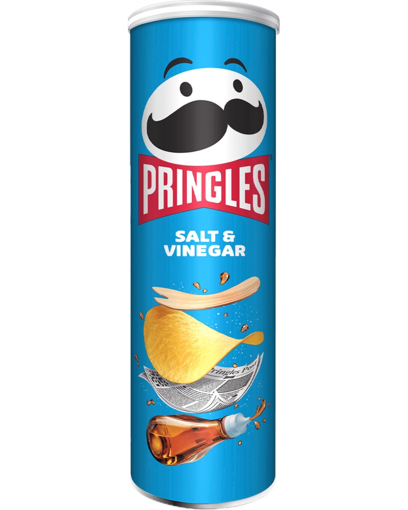 Чипс Pringles Сол и оцет Чипс Pringles Сол и оцет - 165 g, кутия - храна