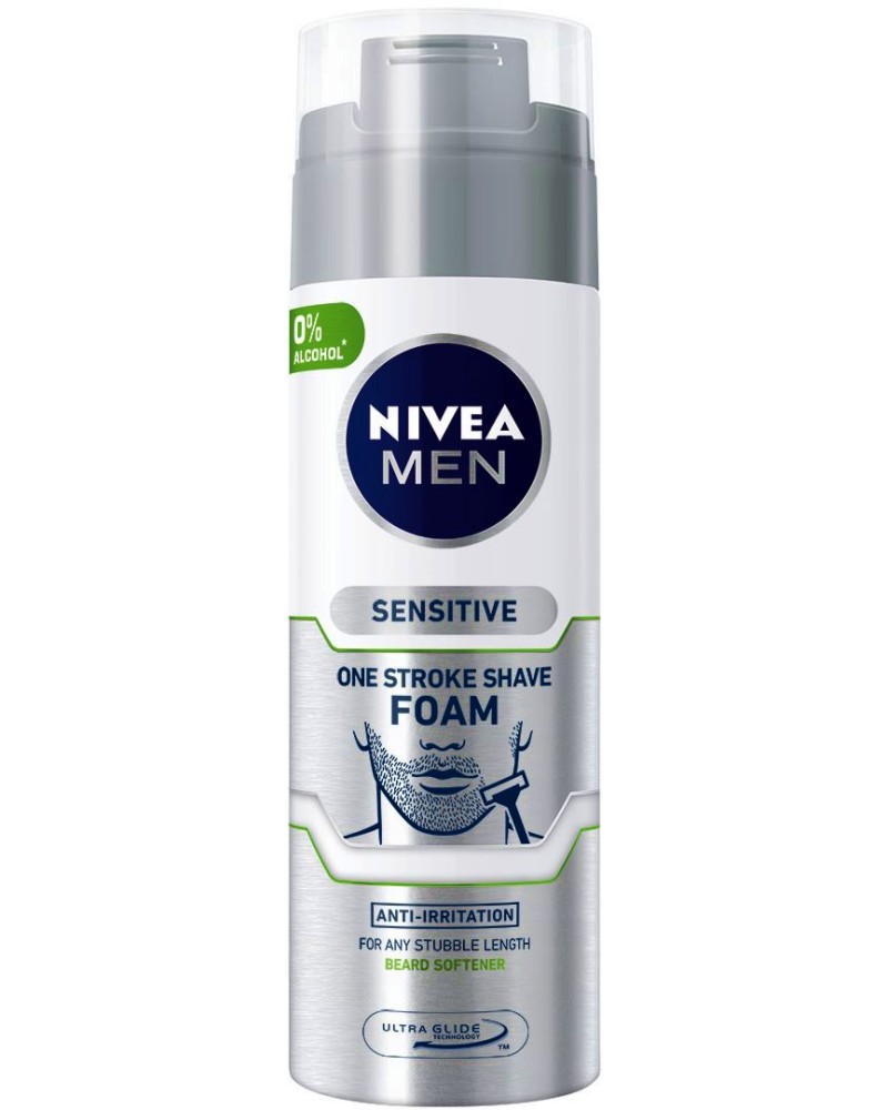 Nivea Men Sensitive One Stroke Shave Foam -         Sensitive - 