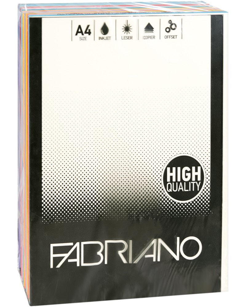 Цветен копирен картон A4 Fabriano Цветен копирен картон A4 Fabriano - 250 листа, 160 g/m<sup>2</sup> -