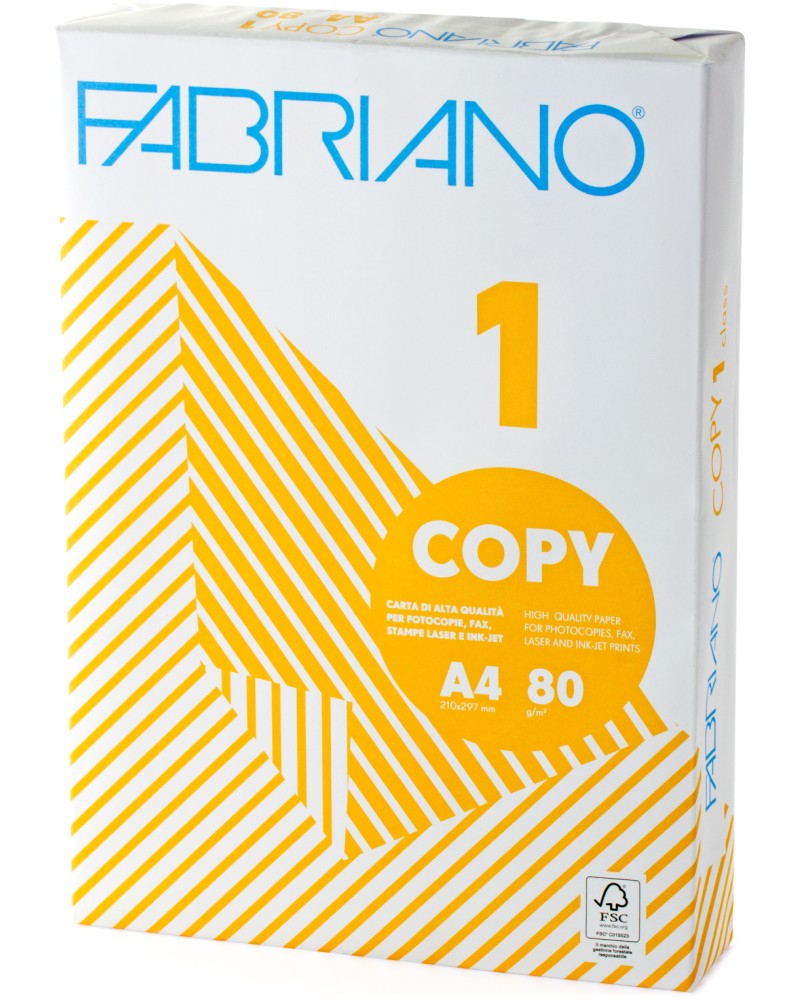 Копирна хартия A4 Fabriano Copy 1 - 80 g/m<sup>2</sup> и белота 172 - 