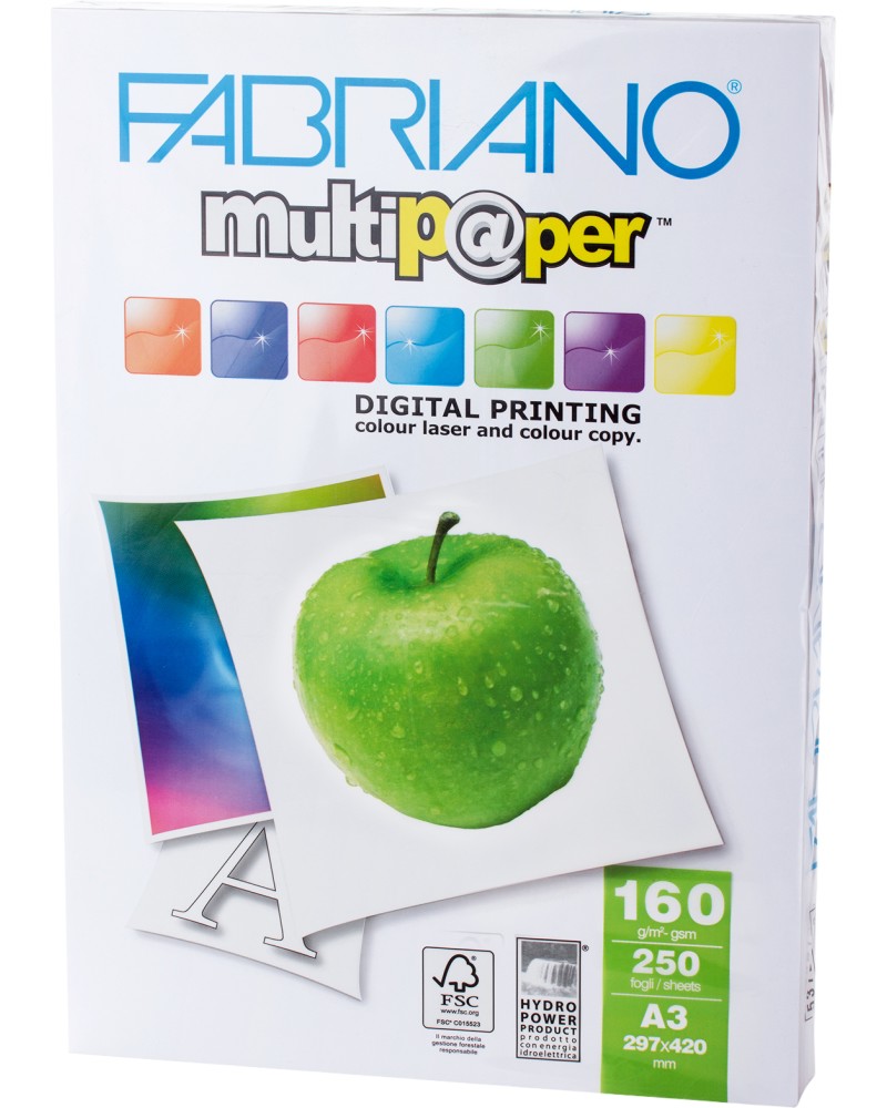    A3 Fabriano Multipaper - 250 , 160 g/m<sup>2</sup>   165 - 