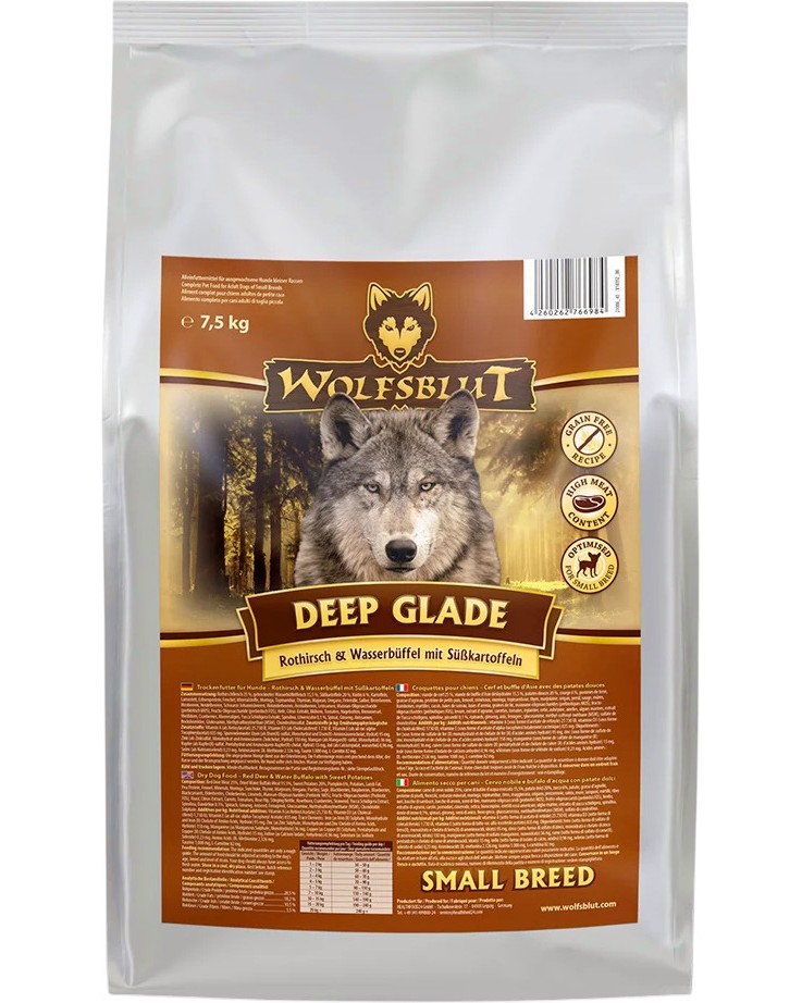 ���� ����� �� ������ Wolfsblut Deep Glade Small Breed - 7.5 kg, � ������� � ������ �������, �� ������ � ����� ������ - �����