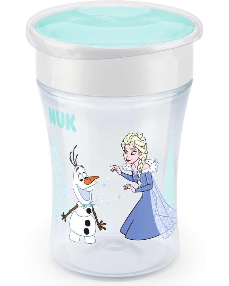 Преходна чаша 360° NUK Magic Cup - 230 ml, на тема Замръзналото кралство, 8+ м - чаша