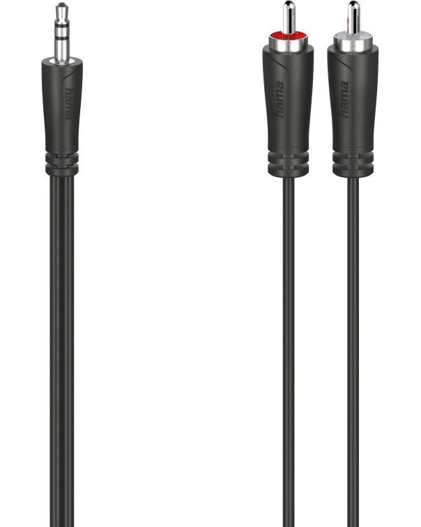 Аудио кабел 3.5 mm жак male към 2 x Чинча male Hama Аудио кабел 3.5 mm жак male към 2 x Чинча male Hama -