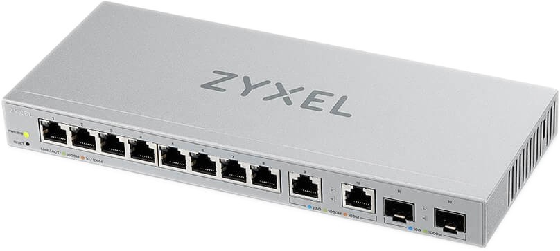  ZyXEL XGS1210-12 - 8 RJ-45 1000 Mbps , 2 RJ-45 2500 Mbps , 2 SFP+  - 