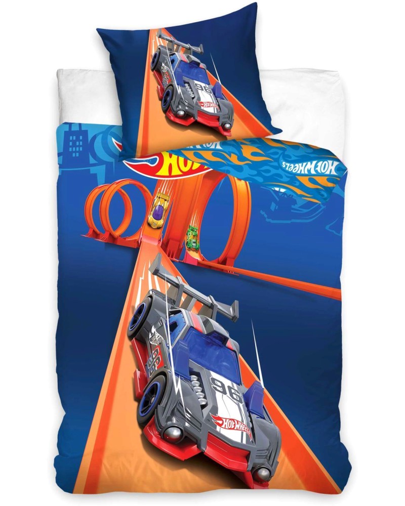 Детски двулицев спален комплект 2 части Sonne Hot Wheels Track Детски двулицев спален комплект 2 части Sonne Hot Wheels Track - 140 x 200 cm, на тема Hot Wheels - продукт