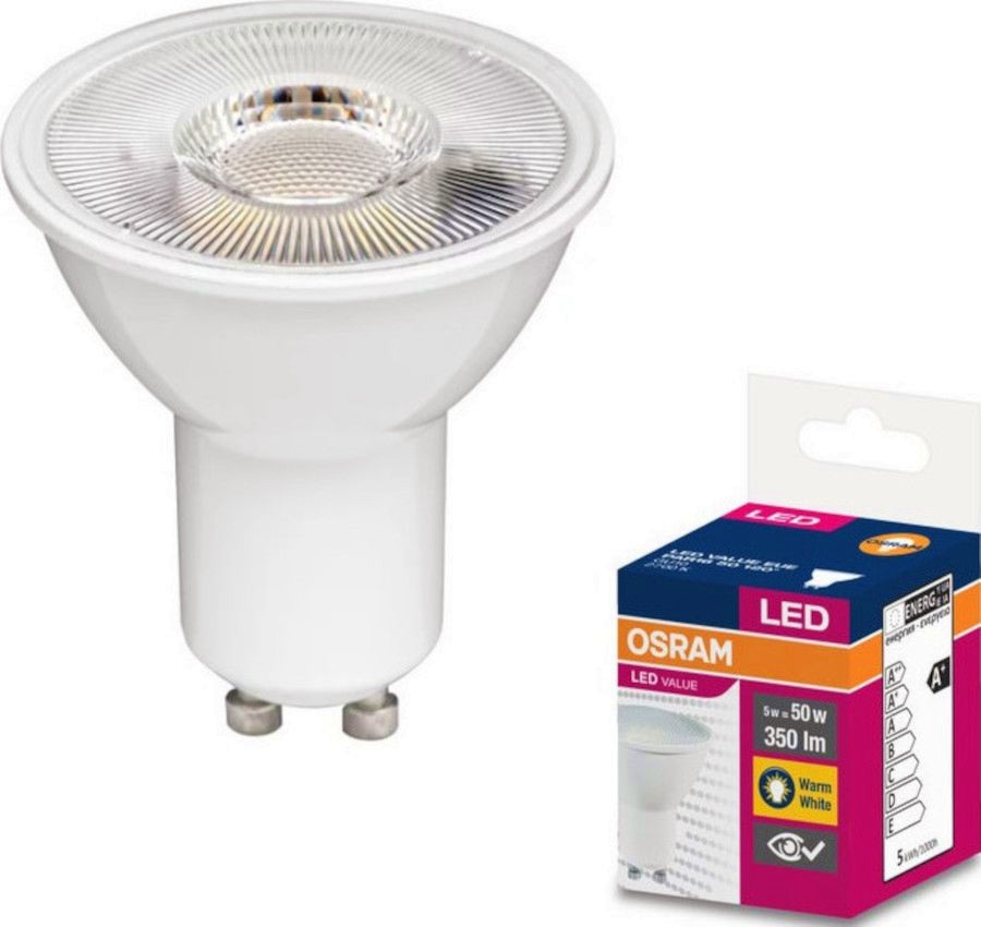 LED луничка Osram PAR16 50 865 GU10 5 W 6500K LED луничка Osram PAR16 50 865 GU10 5 W 6500K - 350 lm от серията Value Plast -