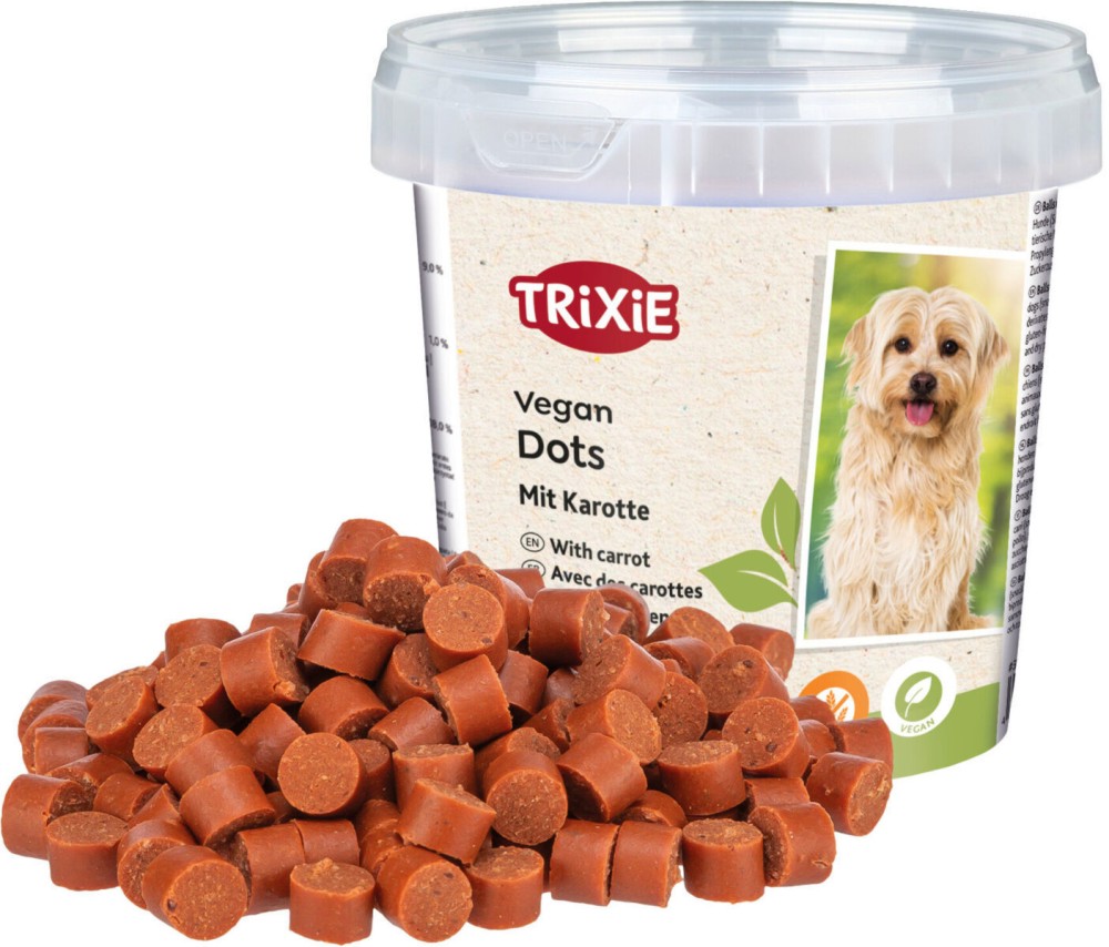 Веган лакомства за кучета Trixie Vegan Dots Веган лакомства за кучета Trixie Vegan Dots - 200 g, с моркови - храна
