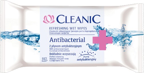 Cleanic Antibacterial Wet Wipes -    , 15  -  