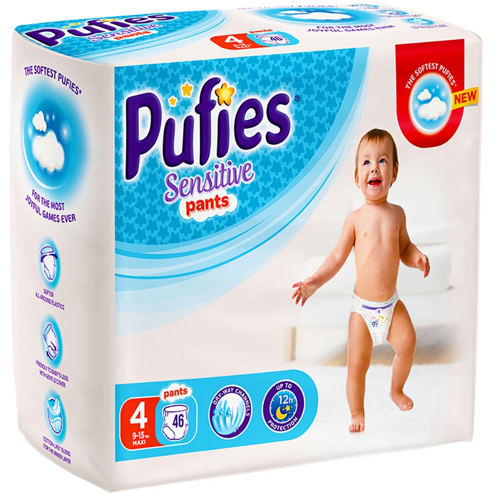  Pufies Sensitive Pants 4 Maxi - 46  72 ,   9-15 kg - 