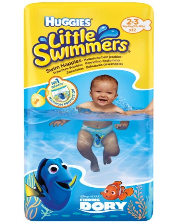 Еднократни пелени за плуване Huggies Little Swimmers 2/3 Еднократни пелени за плуване Huggies Little Swimmers 2/3 - 12 броя, за бебета 3-8 kg - продукт