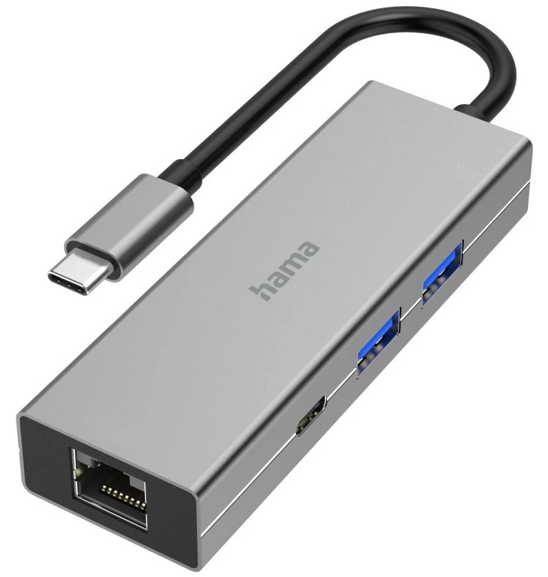 USB-C  Hama - 4  (1x LAN/Ethernet, 2x USB-A, 1x USB-C) - 