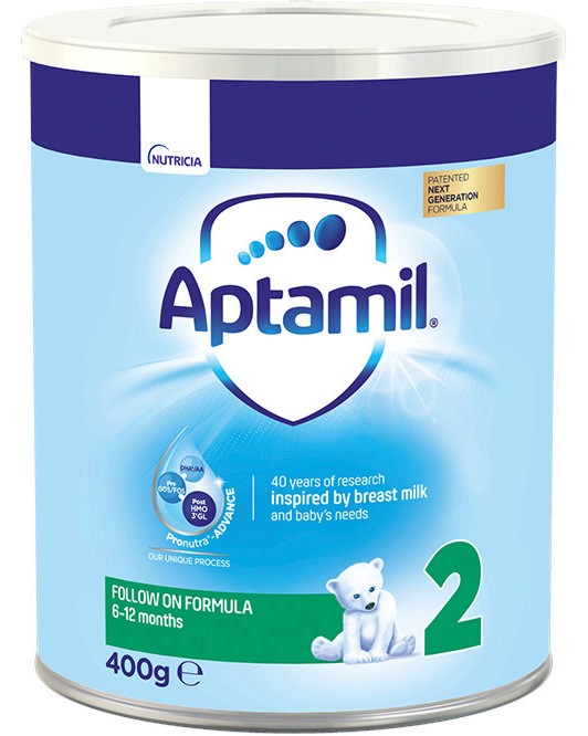 Адаптирано преходно мляко Nutricia Aptamil 2 - 400 и 800 g, за 6-12 месеца - продукт