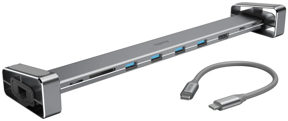 Докинг станция USB-C Hama Connect2Office Basic Докинг станция USB-C Hama Connect2Office Basic - 9 порта (4 x USB-A, 1 x USB-C, 1 x HDMI, 1 x LAN, 1 x SD, 1 x microSD) -