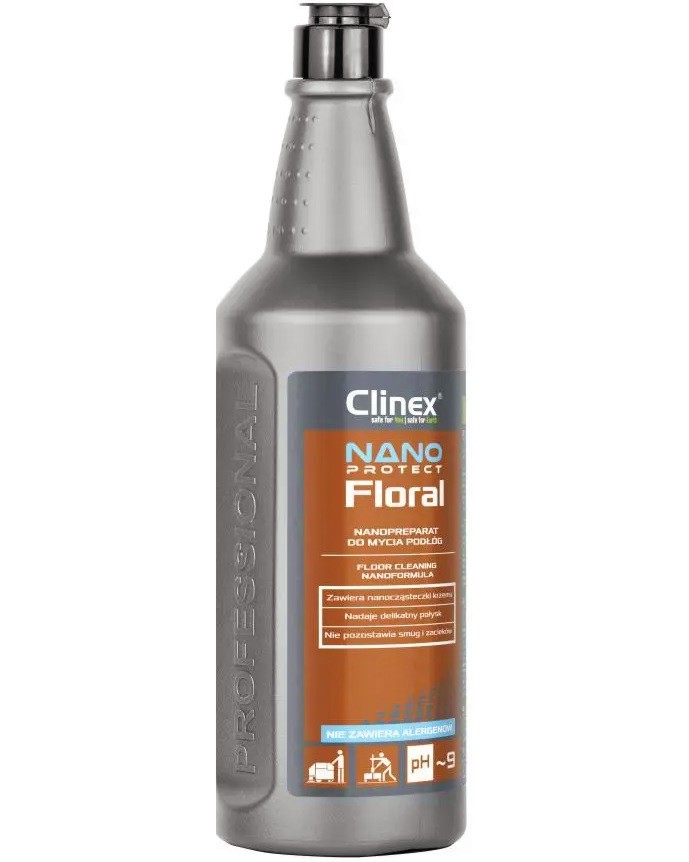 Почистващ препарат за под Clinex Nano Protect Floral Почистващ препарат за под Clinex Nano Protect Floral - 1 или 5 l, с аромат на лимон - почистващ препарат