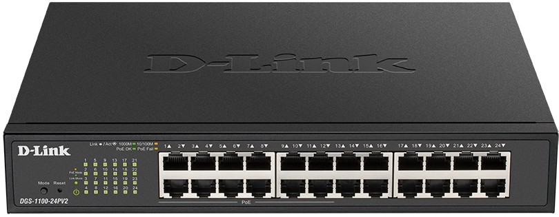 ���� D-Link DGS-1100-24PV2 - 12 BaseT �����, 12 BaseT PoE �����, 1000 Mbps - 