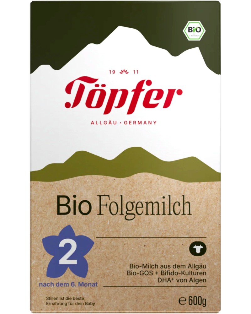     Topfer Lactana Bio 2 - 600 g,  6-10  - 