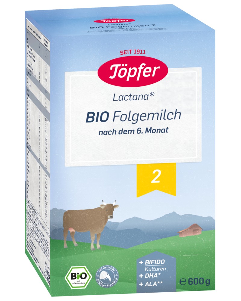     Topfer Lactana Bio 2 - 600 g,  6-10  - 