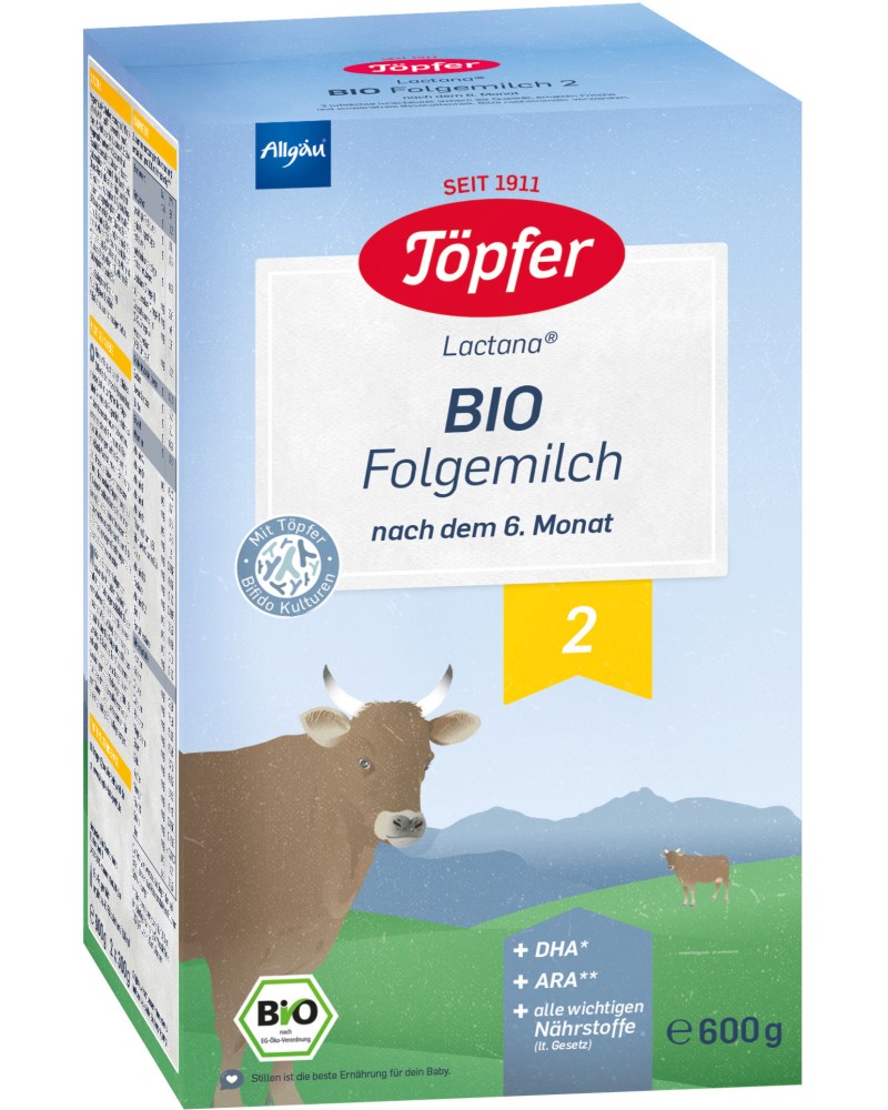     Topfer Lactana Bio 2 - 600 g,  6-10  - 