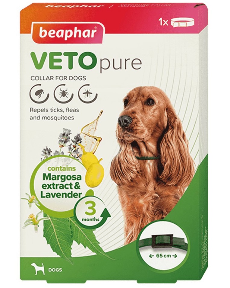 Противопаразитна каишка за кучета Beaphar Veto Pure Bio Collar for Dogs Противопаразитна каишка за кучета Beaphar Veto Pure Bio Collar for Dogs - С натурални съставки и регулируема дължина - продукт