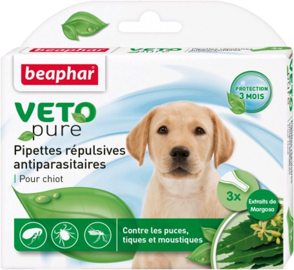 Репелентни капки Beaphar Veto Pure Bio Spot On Puppy Репелентни капки Beaphar Veto Pure Bio Spot On Puppy - 3 x 1 ml, за подрастващи - продукт