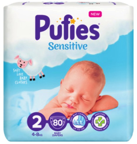  Pufies Sensitive 2 Mini - 80 ,   4-8 kg - 