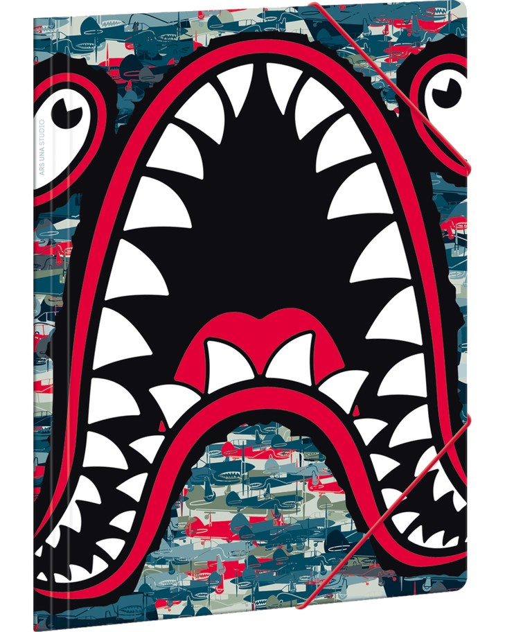 Папка с ластик Ars Una Flying Sharks Папка с ластик Ars Una Flying Sharks - За формат A4 -