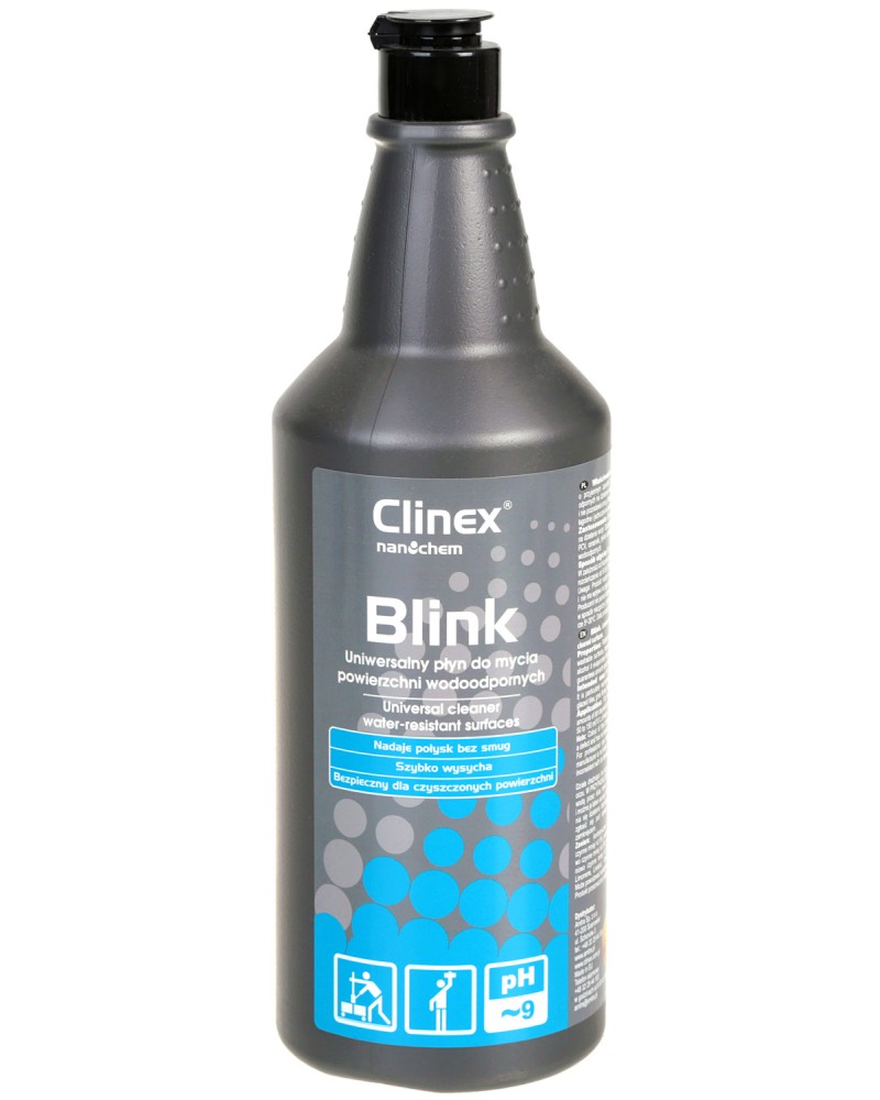 Универсален почистващ препарат на алкохолна основа Clinex Blink Универсален почистващ препарат на алкохолна основа Clinex Blink - 1 и 5 l - почистващ препарат