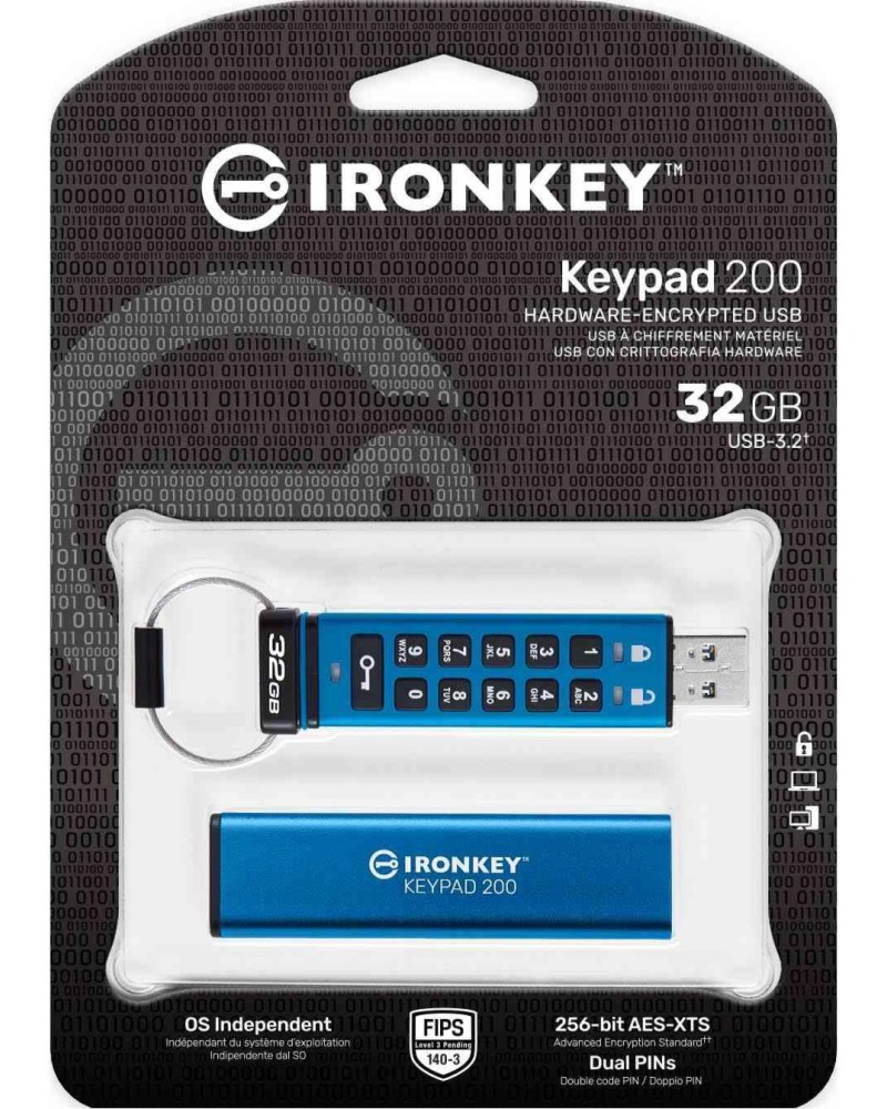 USB-A 3.1 Gen 1   32 GB Kingston IronKey Keypad 200 - 