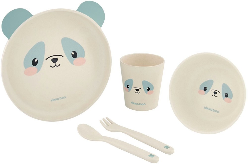 Детски бамбуков комплект за хранене Kikka Boo Panda - За над 6 месеца - продукт