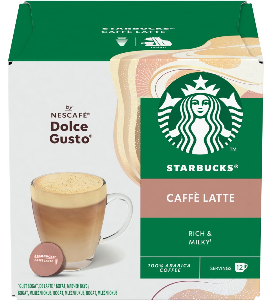   STARBUCKS Caffe Latte -  12  36  ,   by NESCAFE Dolce Gusto - 