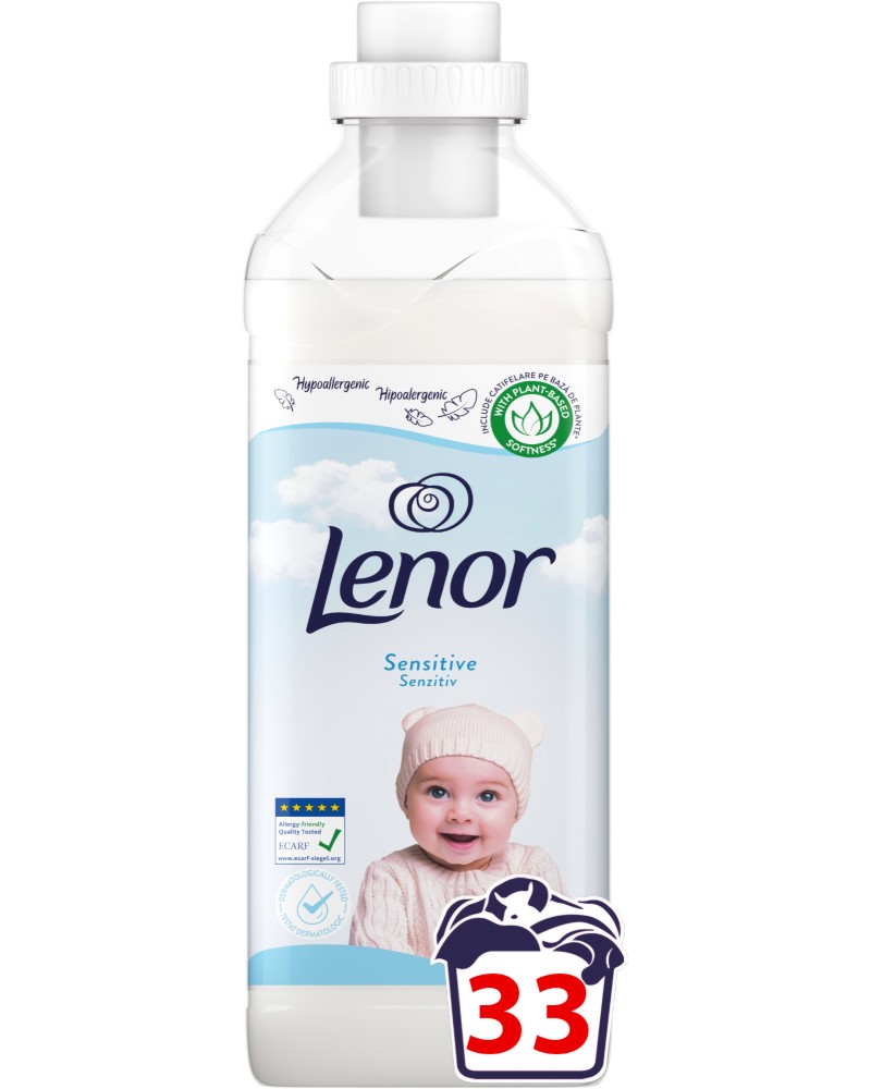 Омекотител за бебешки дрехи Lenor Sensitive - 1 и 1.7 l - продукт