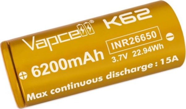  3.7 V 26650 K62 -  Li-Ion (26650) 6200 mAh - 