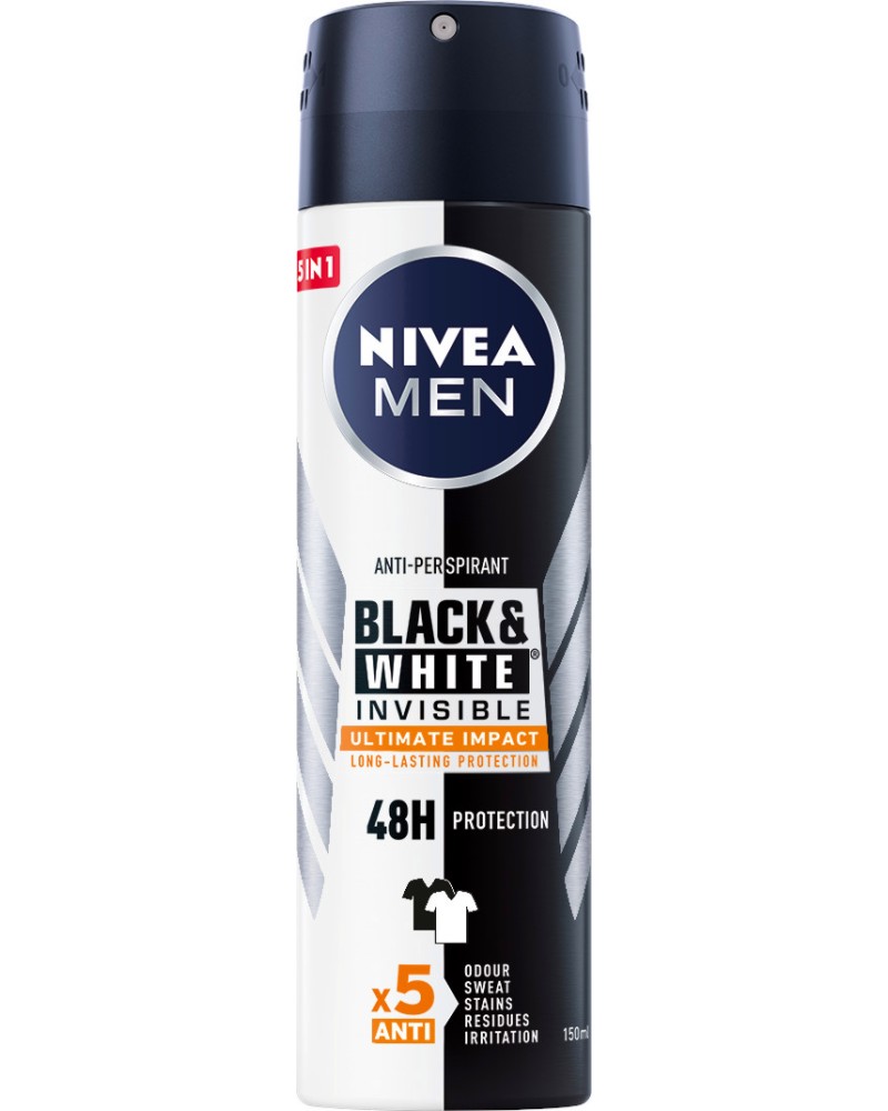 Nivea Men Black & White Ultimate Impact Anti-Perspirant -        Black & White - 