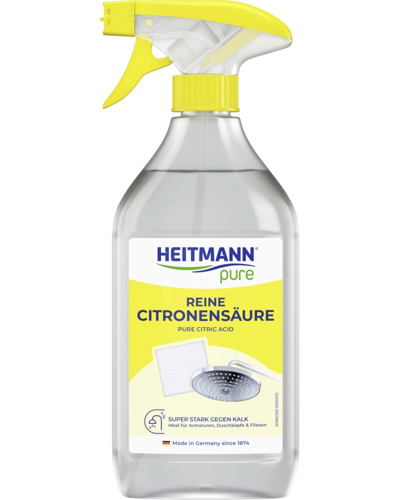 Спрей с лимонена киселина Heitmann Pure Спрей с лимонена киселина Heitmann Pure - 500 ml - почистващ препарат