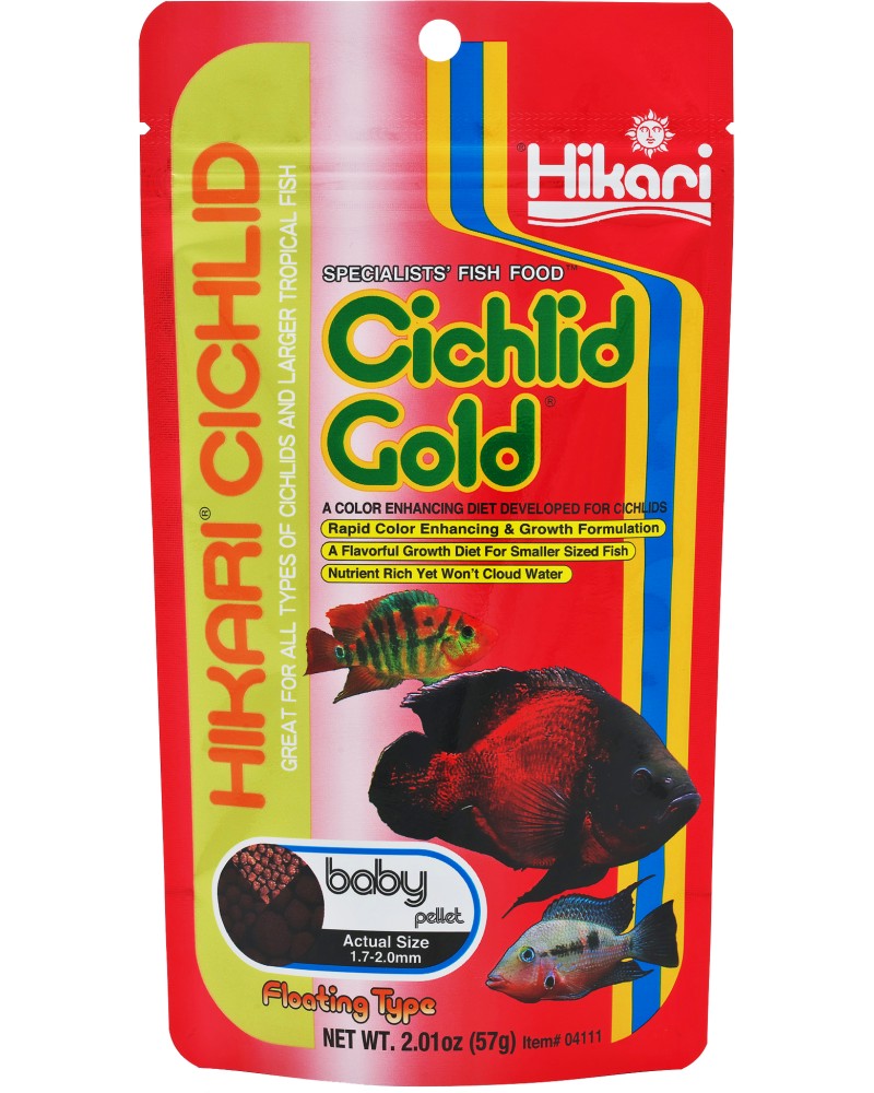 Храна за риби цихлиди Hikari Cichlid Gold Mini Pellet Храна за риби цихлиди Hikari Cichlid Gold Mini Pellet - 57 и 250 g - храна