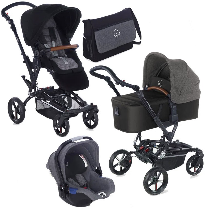 Бебешка количка 3 в 1 Jane Epic Koos iSize Micro - С кош за новородено, лятна седалка, кош за кола, чанта и дъждобран - количка