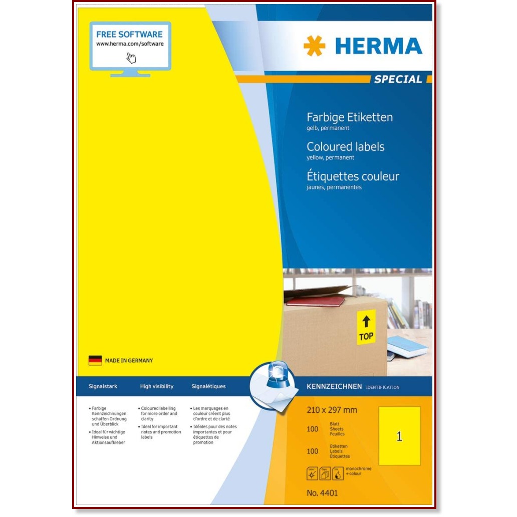 ������ ����������� ������� �� ���������� Herma - 100 ������� � ������� 297 x 210 mm �� ������� Superprint - 