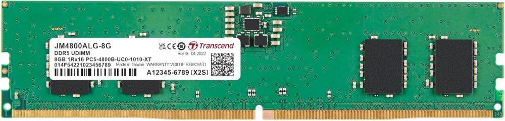 RAM памет Transcend JM4800ALG-8G RAM памет Transcend JM4800ALG-8G - 8 GB, DDR5, 4800 MHz, CL40 -