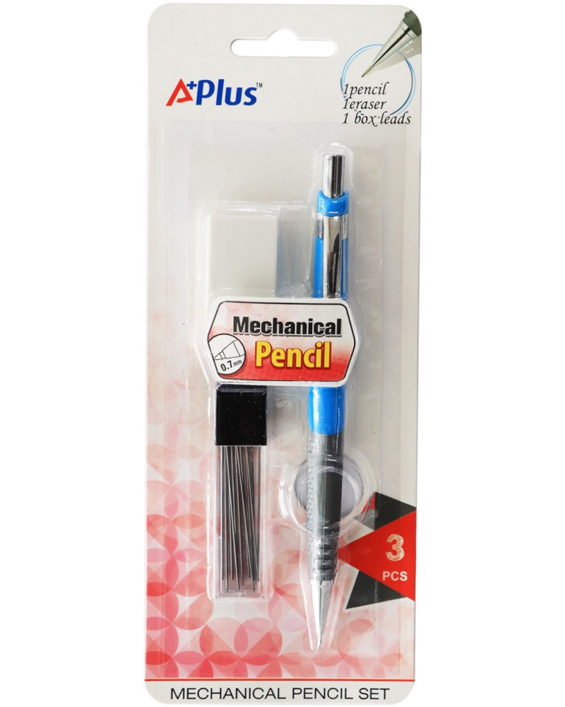 Автоматичен молив Beifa 701 - С графити с дебелина ∅ 0.7 mm и гума от серията A Plus - 