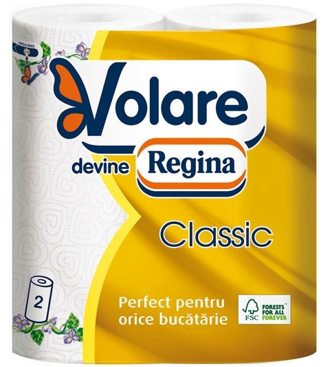 Двупластова кухненска хартия Volare Classic Двупластова кухненска хартия Volare Classic - 2 ролки x 48 къса - тоалетна хартия