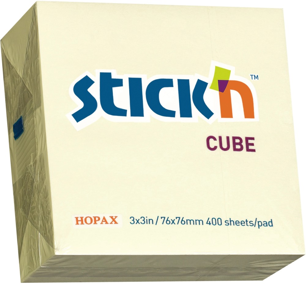 Жълти самозалепващи листчета Stick'n Жълти самозалепващи листчета Stick'n - 400 листчета с размери 7.6 x 7.6 cm -