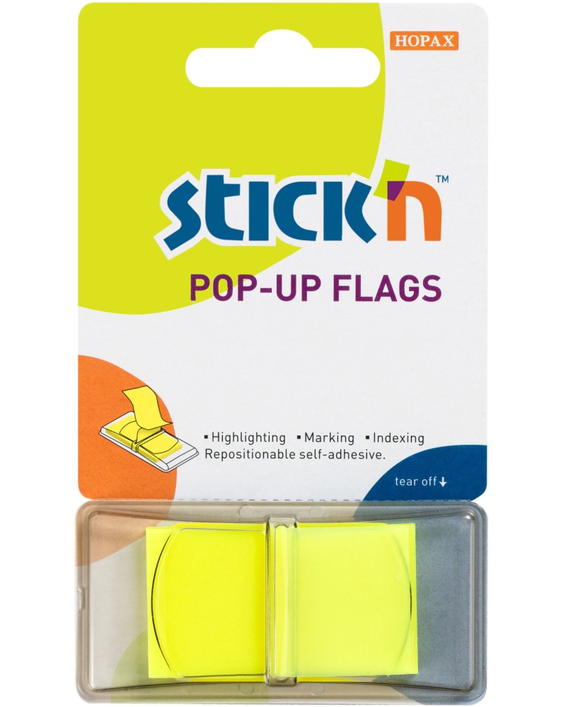 Самозалепващи индекси Stick'n Pop-Up Flags Самозалепващи индекси Stick'n Pop-Up Flags - 50 броя с размери 4.5 x 2.5 cm -