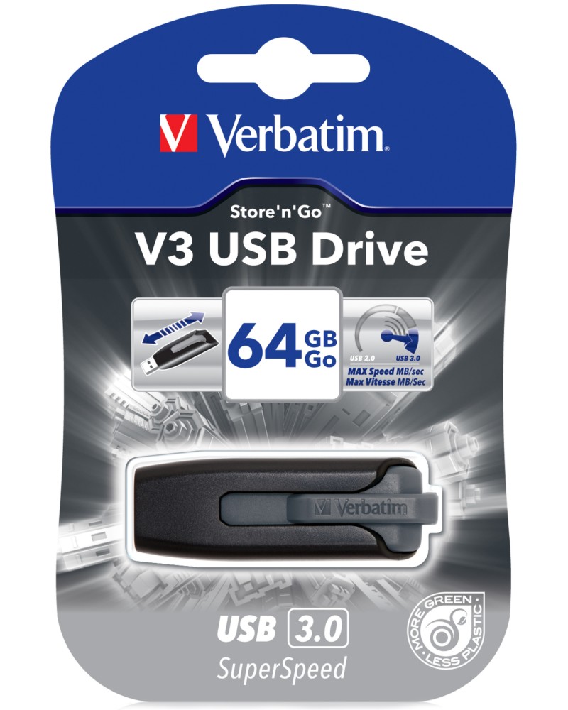 USB 3.0 ���� ����� 64 GB Verbatim V3 - 