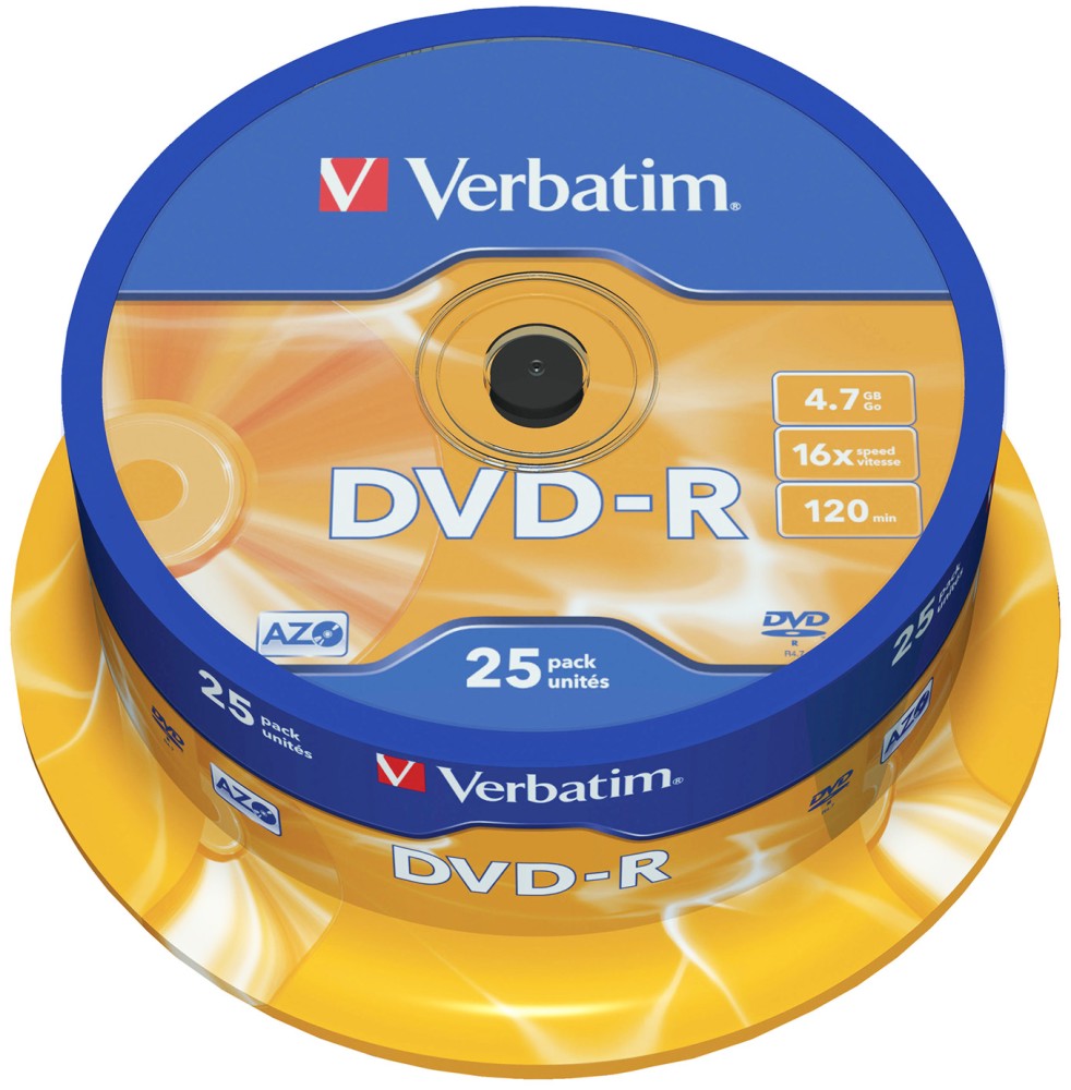 DVD-R Verbatim 4.7 GB - 25 ����� ��� ������� �� ��������� �� 16x - 