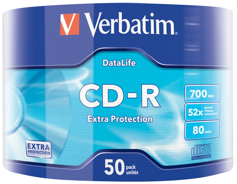 CD-R Verbatim 700 MB - 50 ����� ��� ������� �� ��������� �� 52x - 