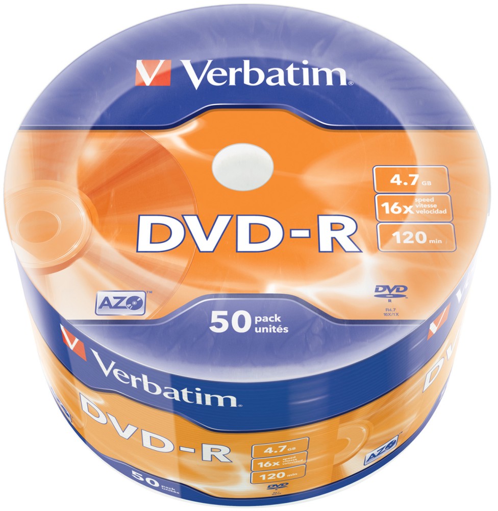 DVD-R Verbatim 4.7 GB - 50 ����� ��� ������� �� ��������� �� 16x - 